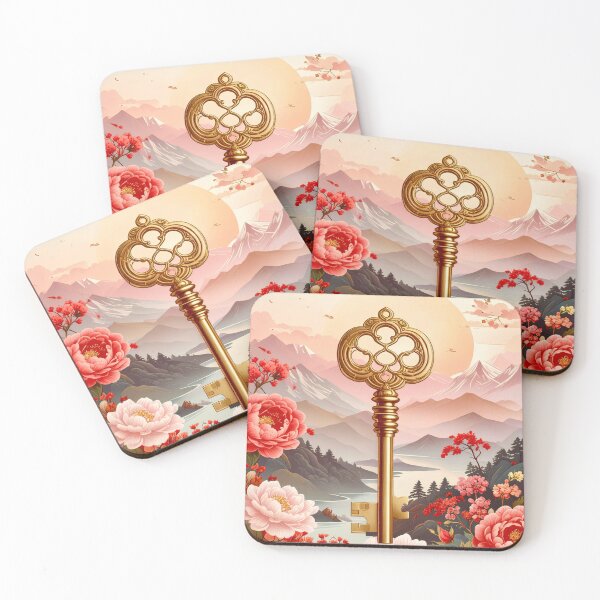 Item preview, The Golden Key to Serenity | Chinoiserie Key designed and sold by CottageArtistry.