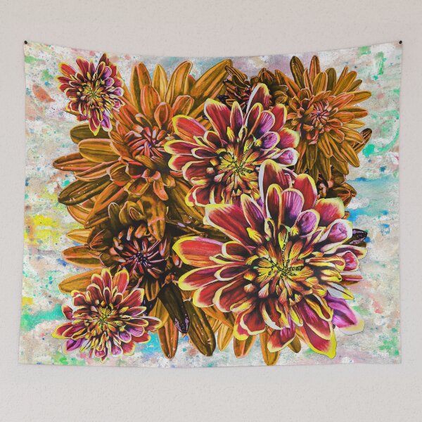 Item preview, Orange Chrysanthemums Background 1 designed and sold by nastiaart.