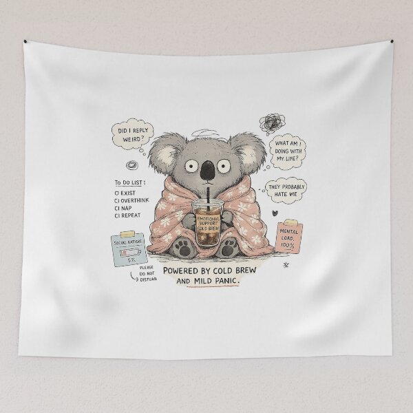 Item preview, Anxious Koala Powered By Cold Brew designed and sold by So Much 2 See.