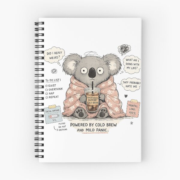 Item preview, Anxious Koala Powered By Cold Brew designed and sold by So Much 2 See.