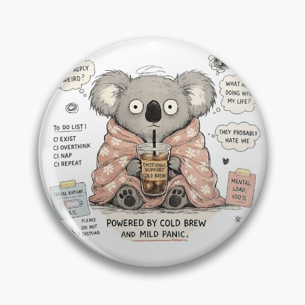 Item preview, Anxious Koala Powered By Cold Brew designed and sold by So Much 2 See.