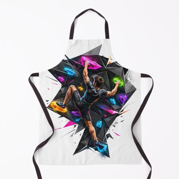 Item preview, Rock Climbing Geometric Low Poly Neon Bouldering Art designed and sold by BartArtPhoto.