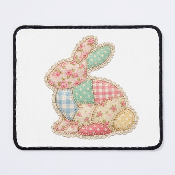 Item preview, Cute Patchwork Bunny - Cozy Floral Calico Rabbit Illustration designed and sold by VividaHadeil.