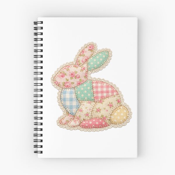 Item preview, Cute Patchwork Bunny - Cozy Floral Calico Rabbit Illustration designed and sold by VividaHadeil.