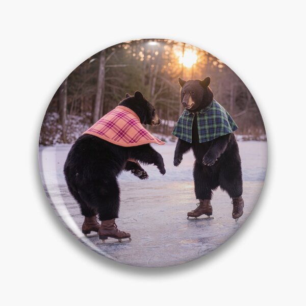 Item preview, Black Bears on an Ice Skating Date designed and sold by Tridentulus.