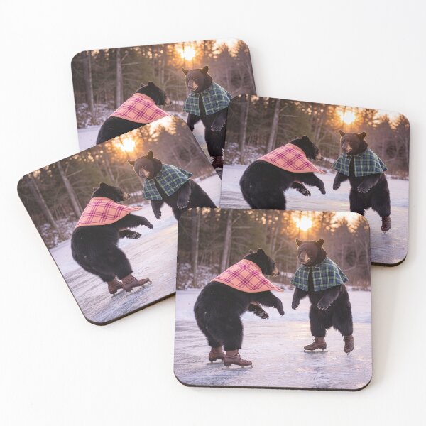 Item preview, Black Bears on an Ice Skating Date designed and sold by Tridentulus.