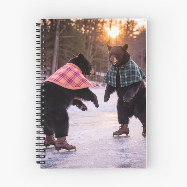 Item preview, Black Bears on an Ice Skating Date designed and sold by Tridentulus.