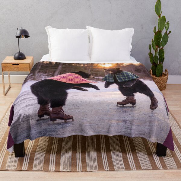 Item preview, Black Bears on an Ice Skating Date designed and sold by Tridentulus.