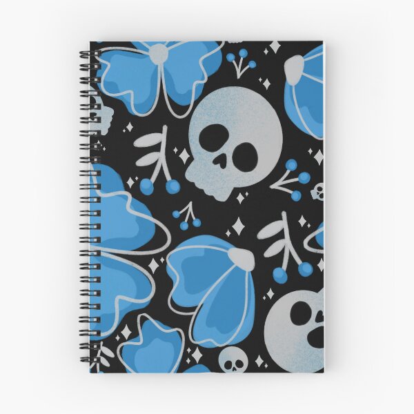 Item preview, Skulls and Stars in Wildflower Meadow in blue designed and sold by studioaudrea.