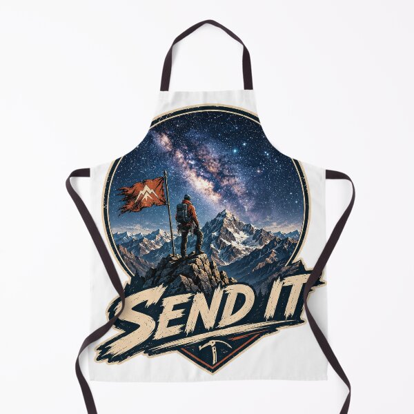 Item preview, Send It Rock Climbing Mountaineering Milky Way Galaxy Retro designed and sold by BartArtPhoto.