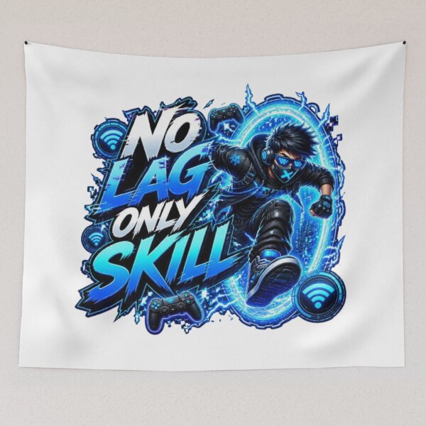 Item preview, NO LAG ONLY SKILL Gaming Sticker | Neon Esports Gamer Design designed and sold by Stylestickers55.