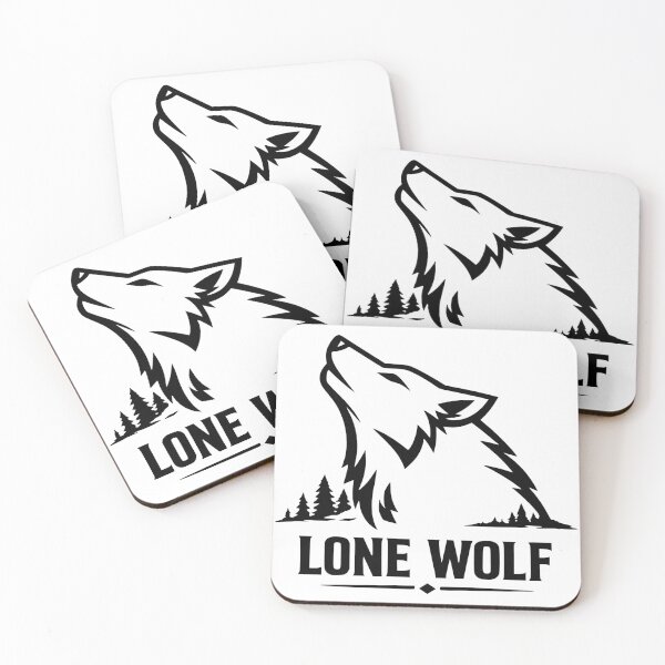Item preview, Lone Wolf Wolf motif with nature silhouette designed and sold by Pommes im Bett.