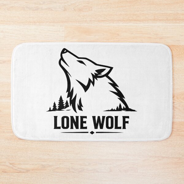 Item preview, Lone Wolf Wolf motif with nature silhouette designed and sold by Pommes im Bett.