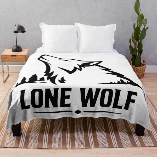 Item preview, Lone Wolf Wolf motif with nature silhouette designed and sold by Pommes im Bett.