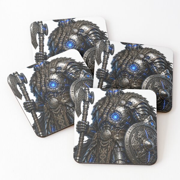 Item preview, Steel Viking V1 – Futuristic Mechanical Viking Warrior | Cyber Norse Armor Art designed and sold by SteelCoat Studio.