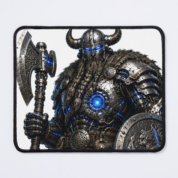 Item preview, Steel Viking V1 – Futuristic Mechanical Viking Warrior | Cyber Norse Armor Art designed and sold by SteelCoat Studio.