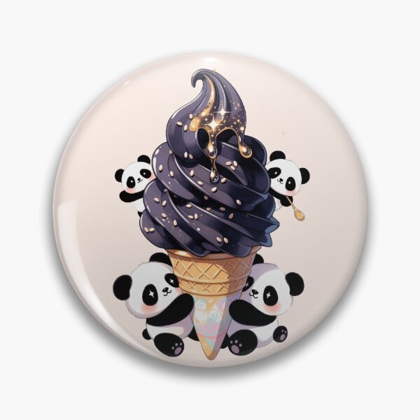 Item preview, Black sesame Ice Cream Panda designed and sold by Tanya Zevallos.