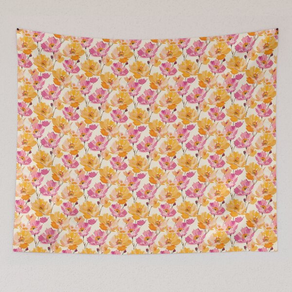 Item preview, Vibrant Pink Orange Abstract Watercolor Floral designed and sold by arteresting-art.
