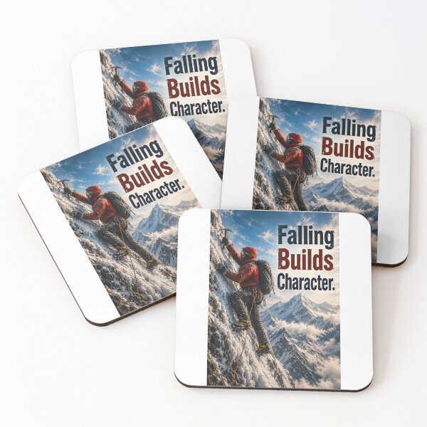 Item preview, Falling Builds Character -  Mountaineer - portrait designed and sold by AcornAndPebble.