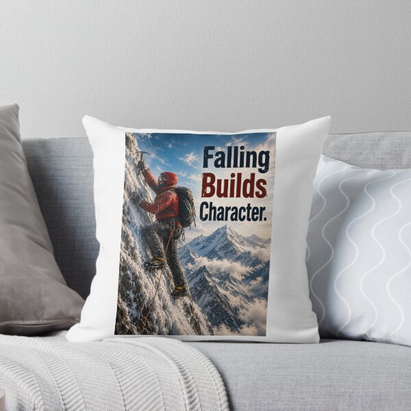 Item preview, Falling Builds Character -  Mountaineer - portrait designed and sold by AcornAndPebble.