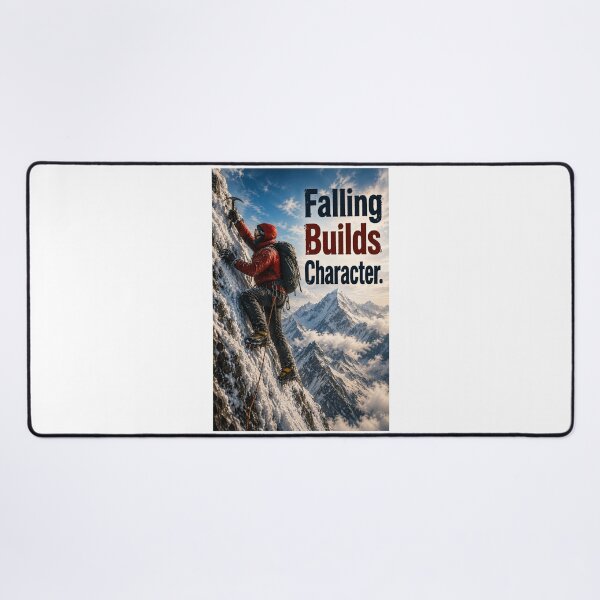 Item preview, Falling Builds Character - Mountaineer - portrait designed and sold by AcornAndPebble.