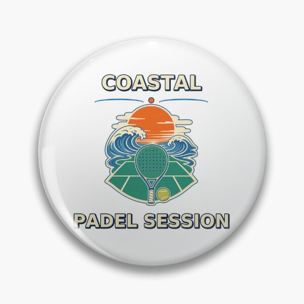 Item preview, Coastal Padel Session Retro Sunset Racket Graphic designed and sold by Freshloop Studio | Whimsical Vintage Art.