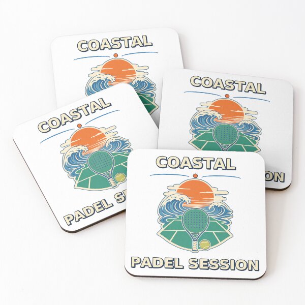 Item preview, Coastal Padel Session Retro Sunset Racket Graphic designed and sold by Freshloop Studio | Whimsical Vintage Art.