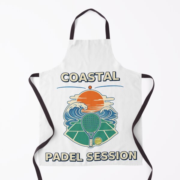 Item preview, Coastal Padel Session Retro Sunset Racket Graphic designed and sold by Freshloop Studio | Whimsical Vintage Art.
