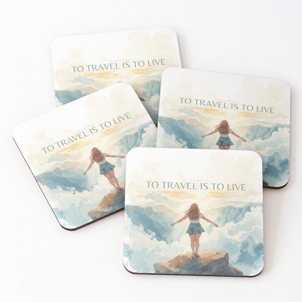 Item preview, To Travel Is To Live Watercolor Mountain Sticker designed and sold by Wanderlust Wayward.