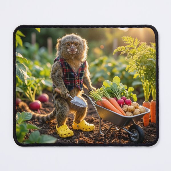 Item preview, Pygmy Marmoset Gardener Harvesting Carrots designed and sold by Tridentulus.