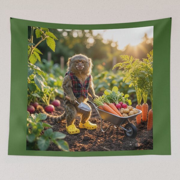 Item preview, Pygmy Marmoset Gardener Harvesting Carrots designed and sold by Tridentulus.