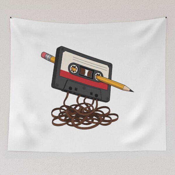 Item preview, Retro Cassette Tape Pencil Joke designed and sold by FoxFrame Studio.