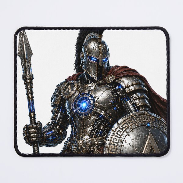 Item preview, Steel Spartan V1 – Futuristic Mechanical Spartan Warrior | Cyber Hoplite Armor Art designed and sold by SteelCoat Studio.