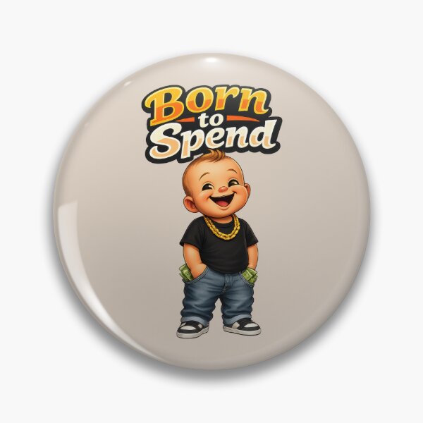 Item preview, Born to Spend Funny Money Lover Cartoon Baby – Cash Lifestyle Humor Design designed and sold by WordPlayStudio.