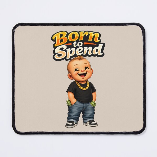 Item preview, Born to Spend Funny Money Lover Cartoon Baby – Cash Lifestyle Humor Design designed and sold by WordPlayStudio.