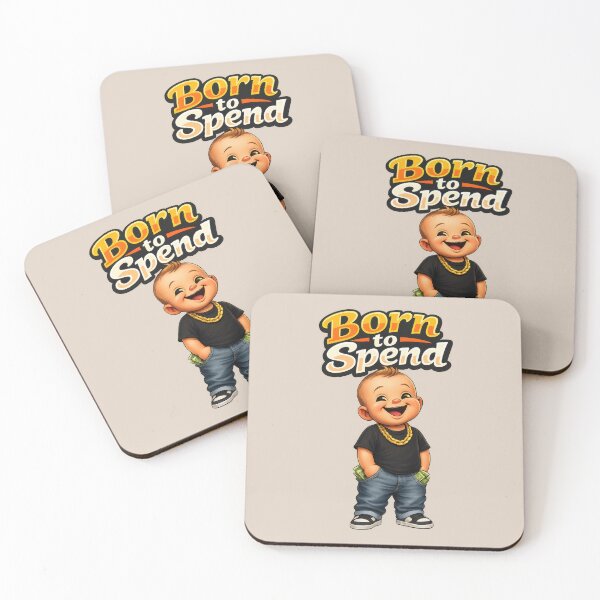 Item preview, Born to Spend Funny Money Lover Cartoon Baby – Cash Lifestyle Humor Design designed and sold by WordPlayStudio.