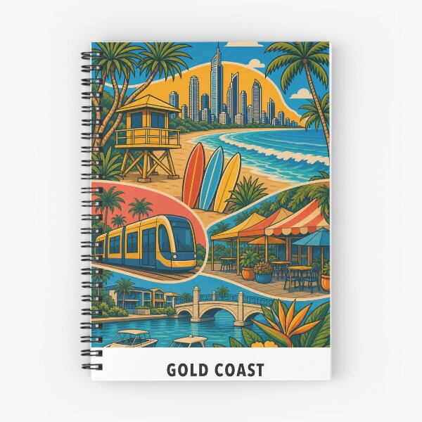 Item preview, Gold Coast Beach Life Surfboards Tram Cafes and Canals designed and sold by Print My Town.