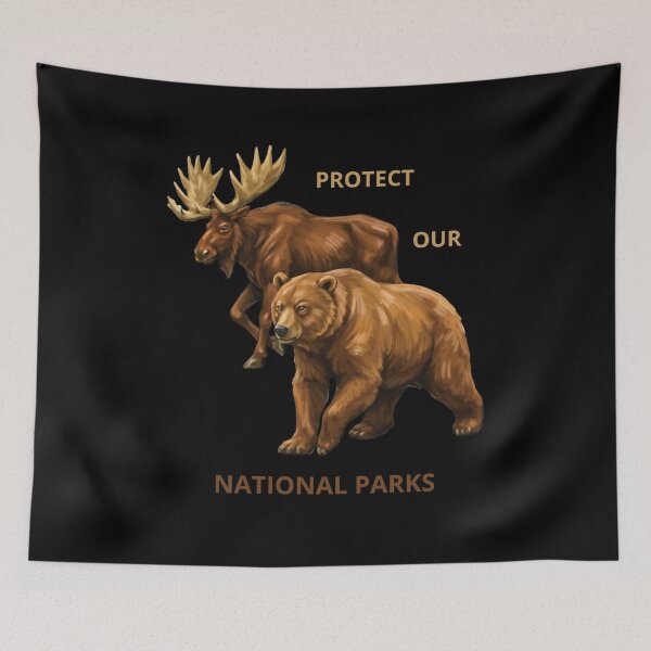 Aperçu de l'œuvre Conception animale pour protéger nos parcs nationaux créée et vendue par MaddyDesignsCo.