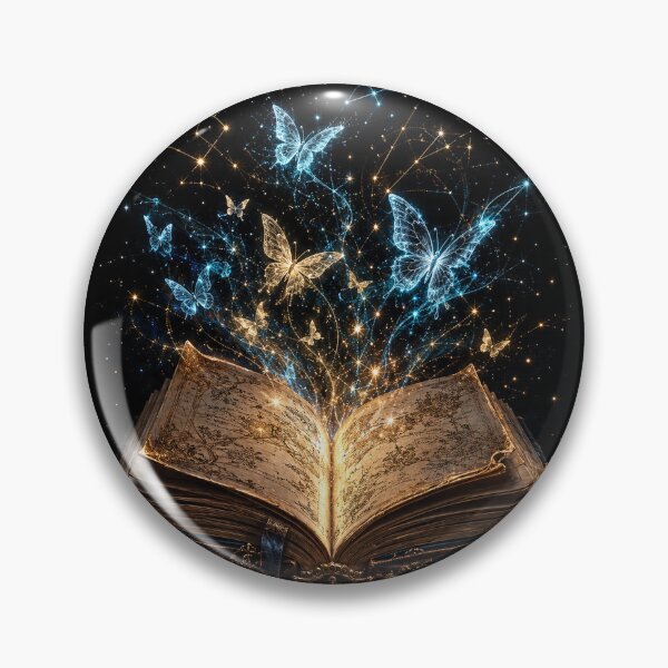 Item preview, Magical Grimoire Open Book Celestial Gold Blue Butterflies Astronomy Art designed and sold by BartArtPhoto.
