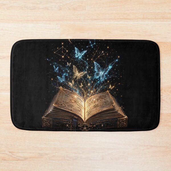 Item preview, Magical Grimoire Open Book Celestial Gold Blue Butterflies Astronomy Art designed and sold by BartArtPhoto.