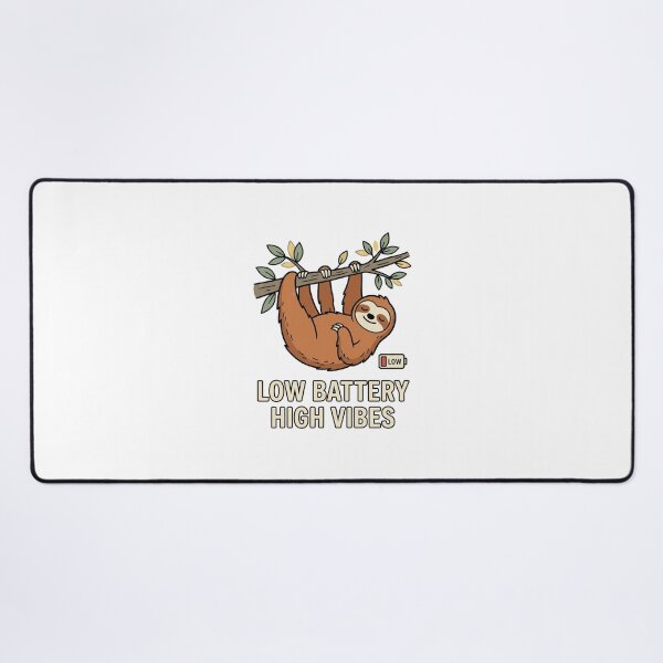 Item preview, Low Battery High Vibes Sloth Graphic designed and sold by GoofyShopp.