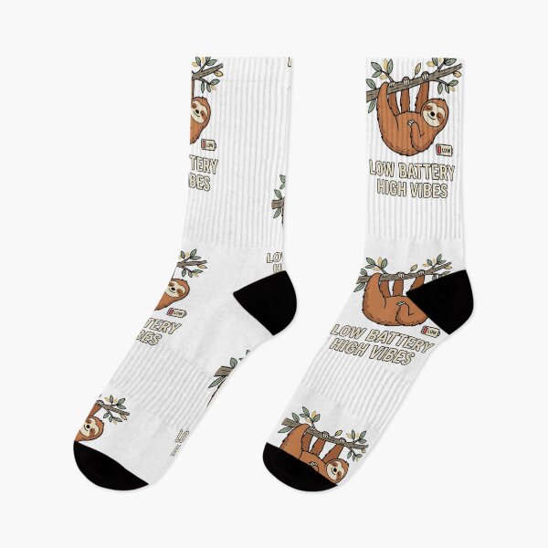 Item preview, Low Battery High Vibes Sloth Graphic designed and sold by GoofyShopp.
