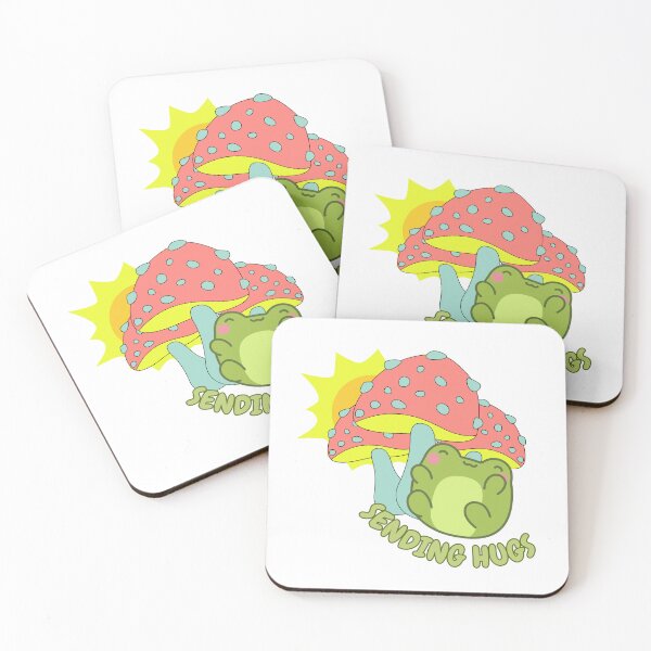 Item preview, Sending hugs kawaii frog and mushroom designed and sold by BritishDelights.