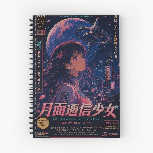 Item preview, Satellite Girl 1999 – Retro Anime Space Movie Poster designed and sold by Feral Frame Studios.