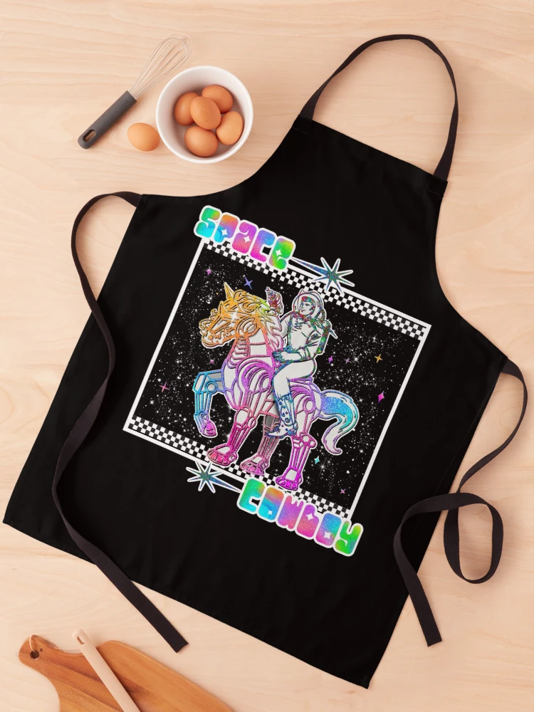 Thumbnail 1 of 6, Apron, Space Cowboy (Text Color) designed and sold by SparklefilthStudios.