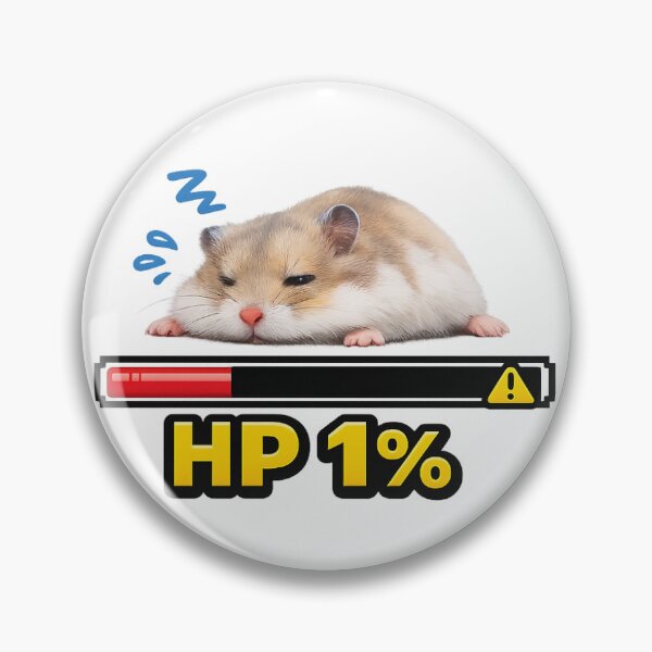 Item preview, Realistic Hamster HP 1% Game Health Bar Cute Gaming Animal designed and sold by ArtPrintPov.