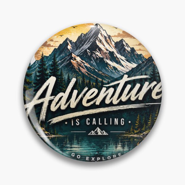 Item preview, Adventure Is Calling – Go Explore | Premium Mountain Wilderness Sticker designed and sold by Genesis-Ink.