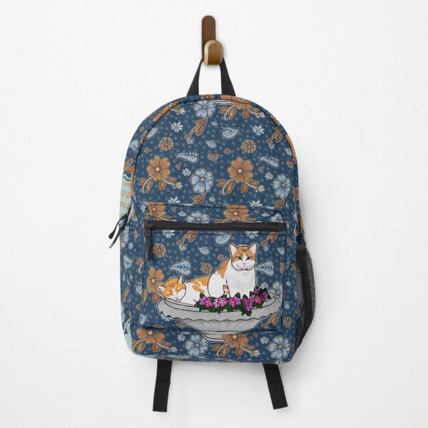 Item preview, Cute Orange Cat Notebook with Vintage Floral Pattern designed and sold by YourSweetJourney.