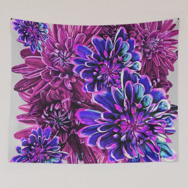 Item preview, Neon Pink Chrysanthemums 2 designed and sold by nastiaart.