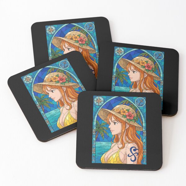 Item preview, Nami One Piece Tropical Stained Glass Summer Portrait designed and sold by mildaclairmo.